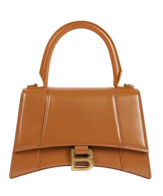 Cheapest Orange Smooth Leather Gold B Logo Magnetic Flap Top Handle Hourglass—Copy Balenciaga Tote
