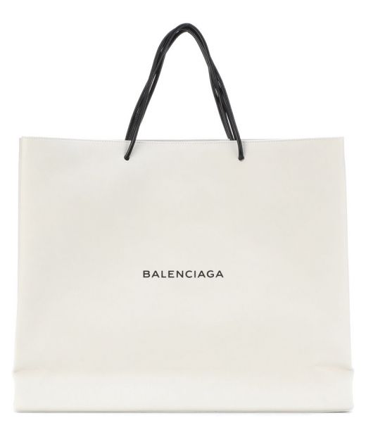 Low Price White Grained Leather Top Zip Handle Black Signature—Imitated Balenciaga Versatile Shopper Bag For Ladies 