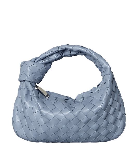 Discounted Blue Intrecciato Lambskin Zip Closure Knot Detail Strap Jodie—Fuax Bottega Veneta Ladies Elegant Bag