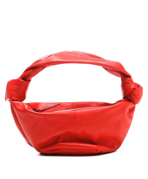 Replica Bottega Veneta Double Knot Detail Top Handle Zip Closure Red Calfskin Look Ladies Hobo Bag