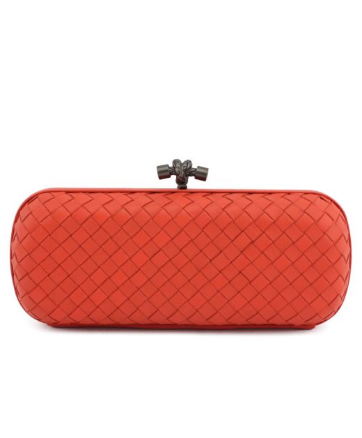 Good Review Orange Intrecciato Black Top Knot—Replica Bottega Veneta Women'S Evening Clutch Bag