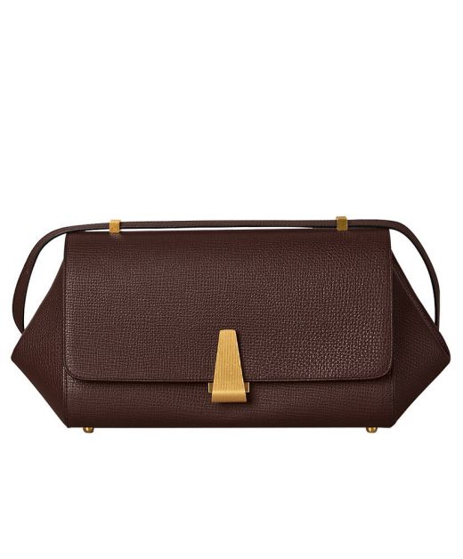 High End Burgundy Calfskin Snap Closure Flap Design Gold Hardware BV Angle—Copy Bottega Veneta Women'S Shoulder Bag
