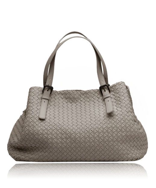 Low Price Grey Intreccio Leather Black Hardware Adjustable Top Handle Open—Replica Bottega Veneta Shoulder Bag For Ladies