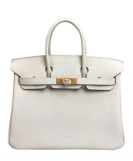 Fashion Trends Yellow Gold Turn Lock Birkin 25 Cream Togo Leather Front Flap - Copy Hermes Ladies Double Top Handles Bag