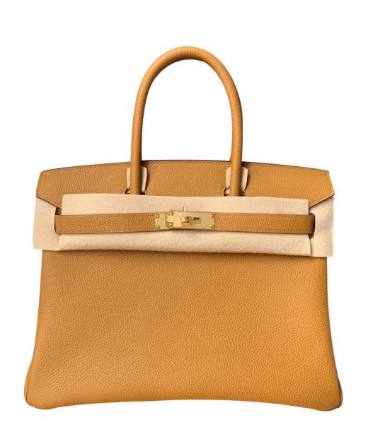 Elegant Style Birkin 30 Honey Orange Togo Leather Round Top Handles Belt Style - Replica Hermes Flap Bag For Ladies
